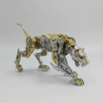 Steampunk metal mechanical leopard 3D puzzle model kit with 300 pieces for adults