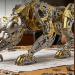 Steampunk metal mechanical leopard 3D puzzle model kit with 300 pieces for adults (2)
