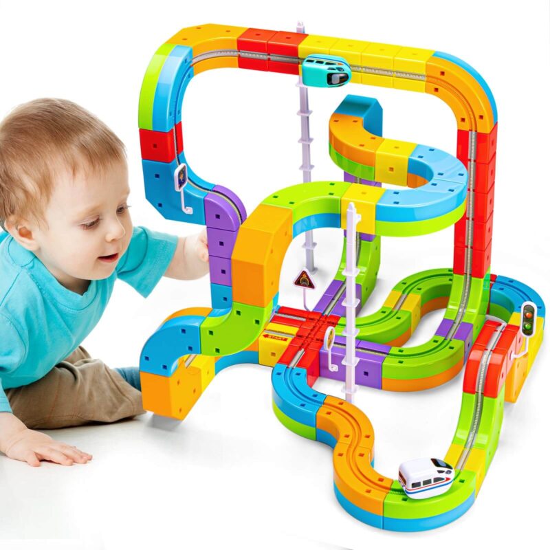 Electric Train Set – Flexible Race Track, Motorized Car, STEM Toy (9)